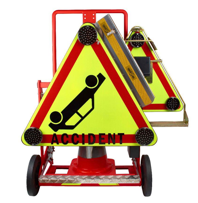 Emergency beaconing cart with reel support and standardized forks
